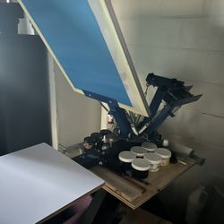 4 Color 1 Station Screen Printing Press