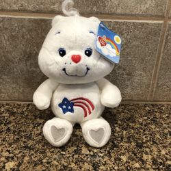 2002 Care Bears AMERICA CARES Bear 20th Anniversary Beanie