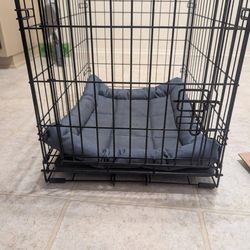 Dog Crate , Black, Small  With Pad