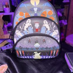 Loungefly Disney Nightmare Before Christmas Glow Triple Pocket Mini Backpack