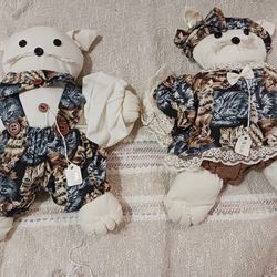 Handmade By Crafter New KITTY 😺 CAT GIRL AND BOY DOLLS