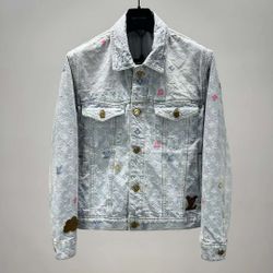 L by Tyler the Creator Monogram Denim Jacket washed Indigo