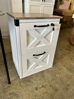 Farmhouse Style Filing Cabinet with Two Drawers