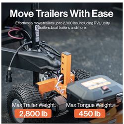 SuperHandy Electric Trailer Dolly – 2800 lbs Max Trailer Weight, 450 lbs Tongue Weight, 24V 800W Motor, Heavy Duty Jack Lever with 2" Ball Mount, 24V 