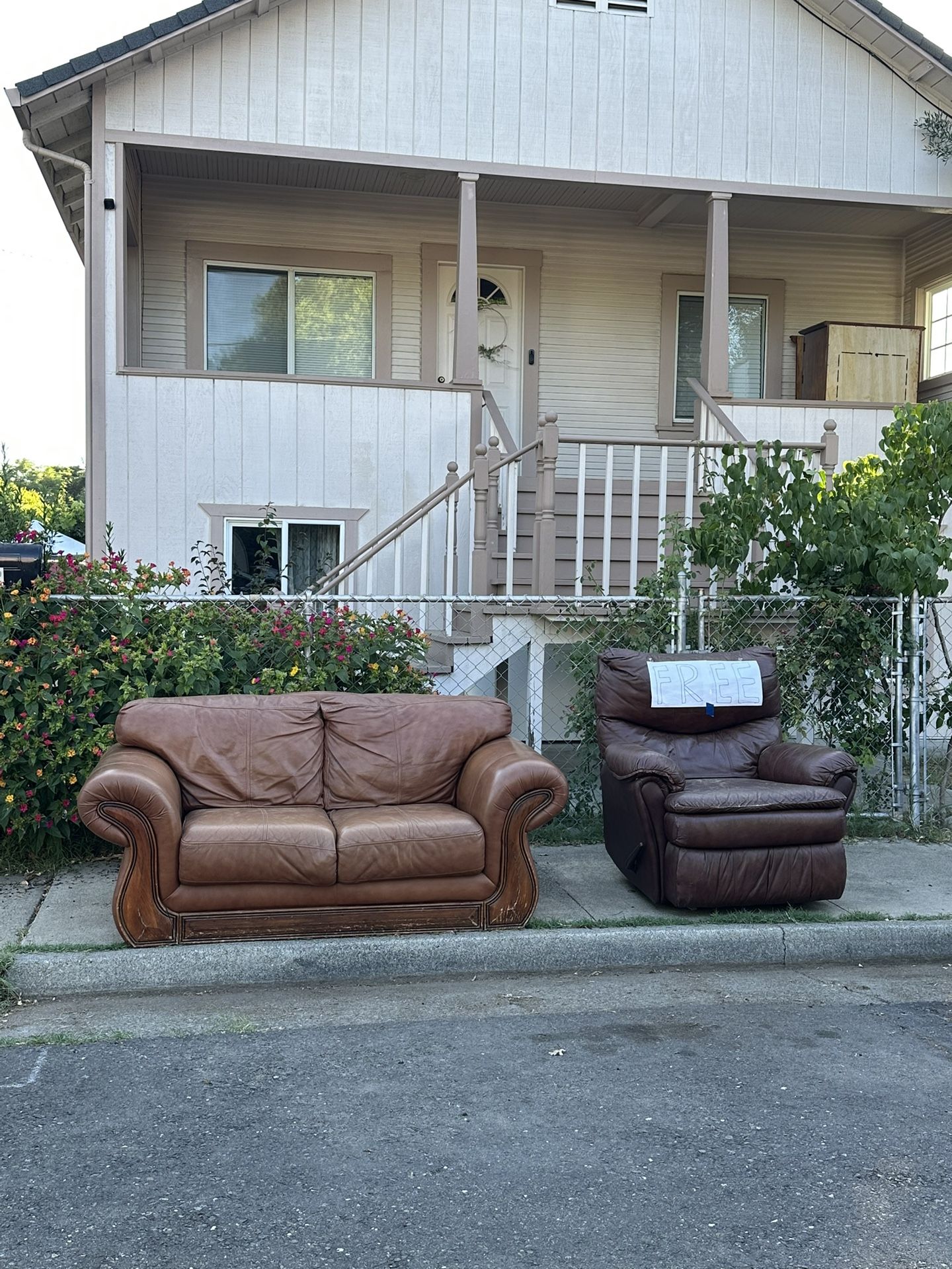 Leather Couch & Recliner