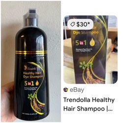 Hair dye shampoo, black or brown, new