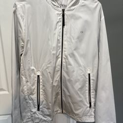 white calvin klein windbreaker 