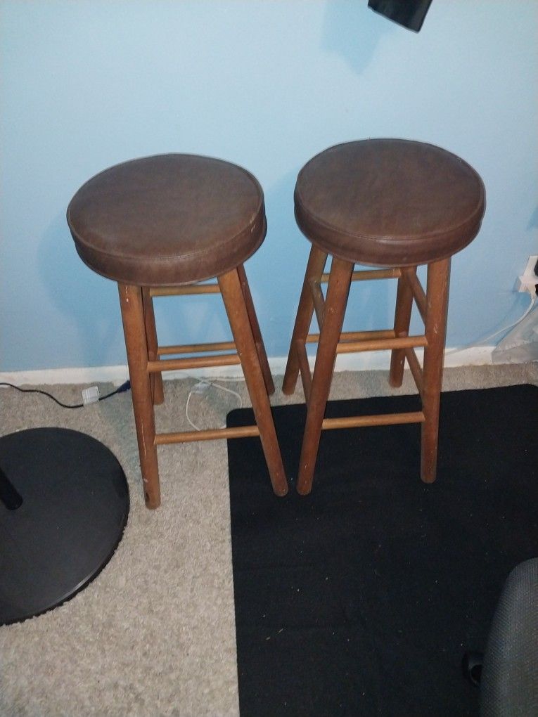 Brown Wooden Stools 