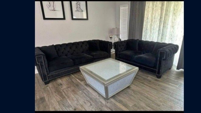 2 Black Sofas For Sale