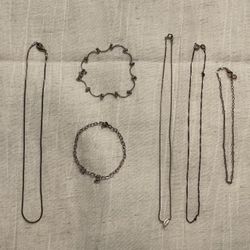 Bundle Of 6 Chains And Bracelets 