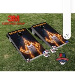 Limited Edition Spurs Cornhole Boards.