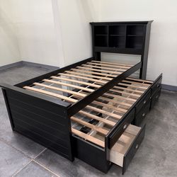 Black Twin Bed & Storage