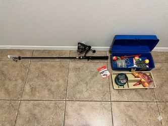 New Fishing Rod and Reel with Tackle Box