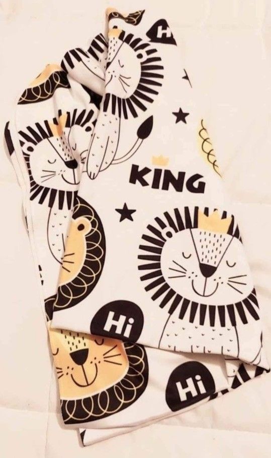NEW! Little King Lion Baby Swaddle Blanket Wrap 3' x 6' Super Soft!
