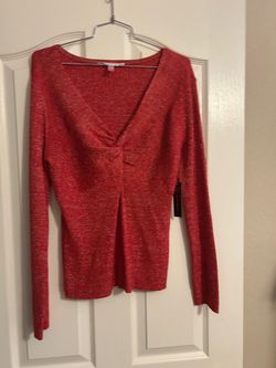 Red sweater with gold