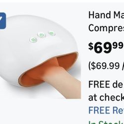 Hand Massager with Heat and Compression Portable Electric Cordless 3 Levels