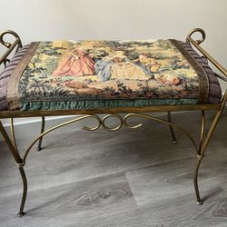Entry bench , end of the bed ottoman , tapestry  petite bench . 