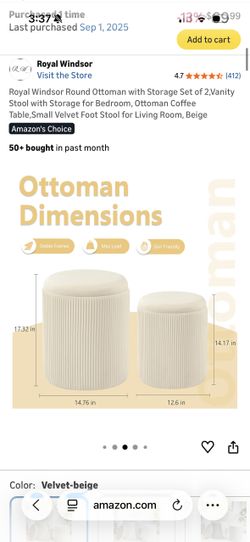 Set of ottoman - barely used