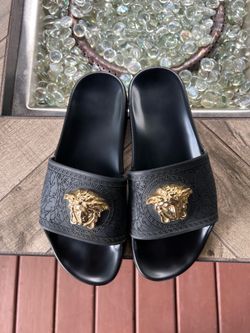 Versace Medusa Pool Slides – Black/Gold Size39 EU