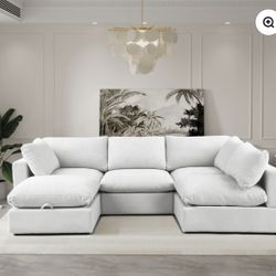 Sectional Cloud Couch FREE DELIVERY!🚚 White 5 Piece Set 