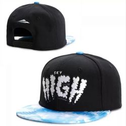 "Sky High" Flat Brim Snapback Hat. 