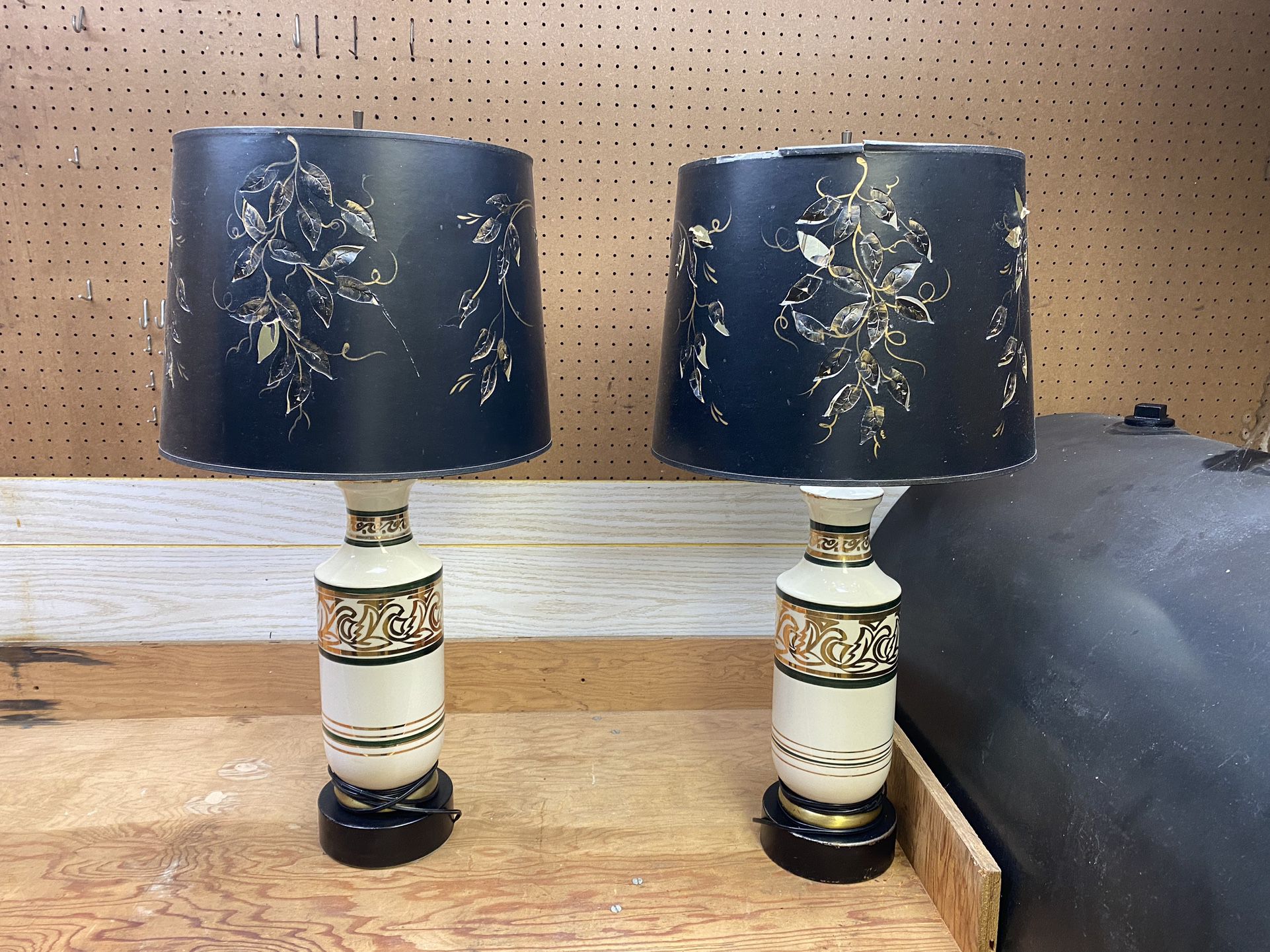Pair Of Antique Ceramic Lamps