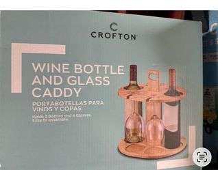 Wine bottle and glass holder