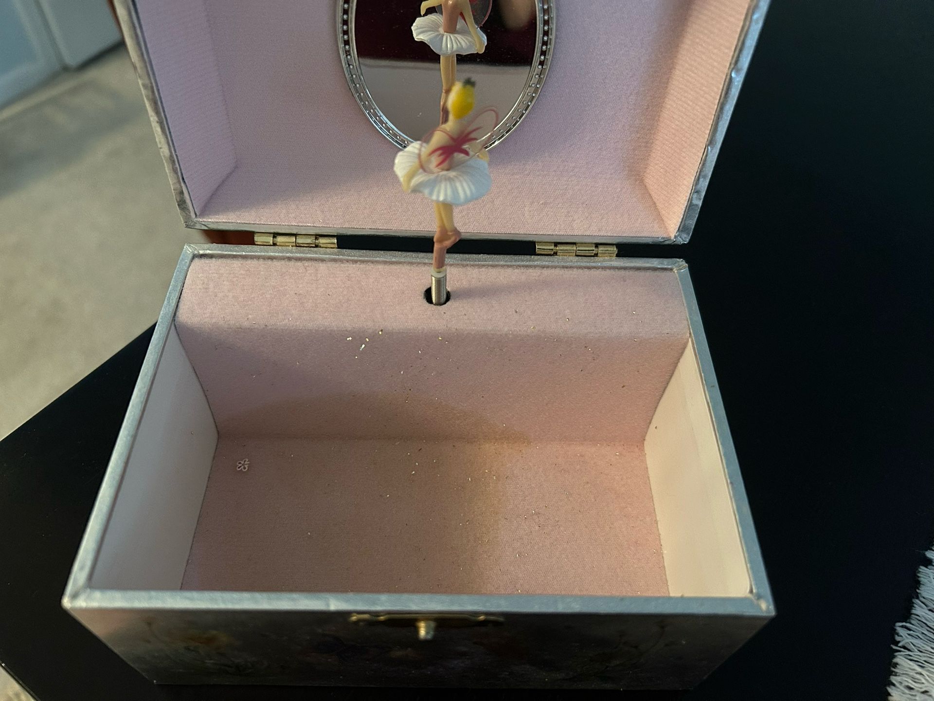 Vintage Schylling Silver Musical Jewelry Box