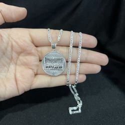 925 Sterling Silver Men Apostles Last Supper Ultima Cena & Valentino Chain 26”