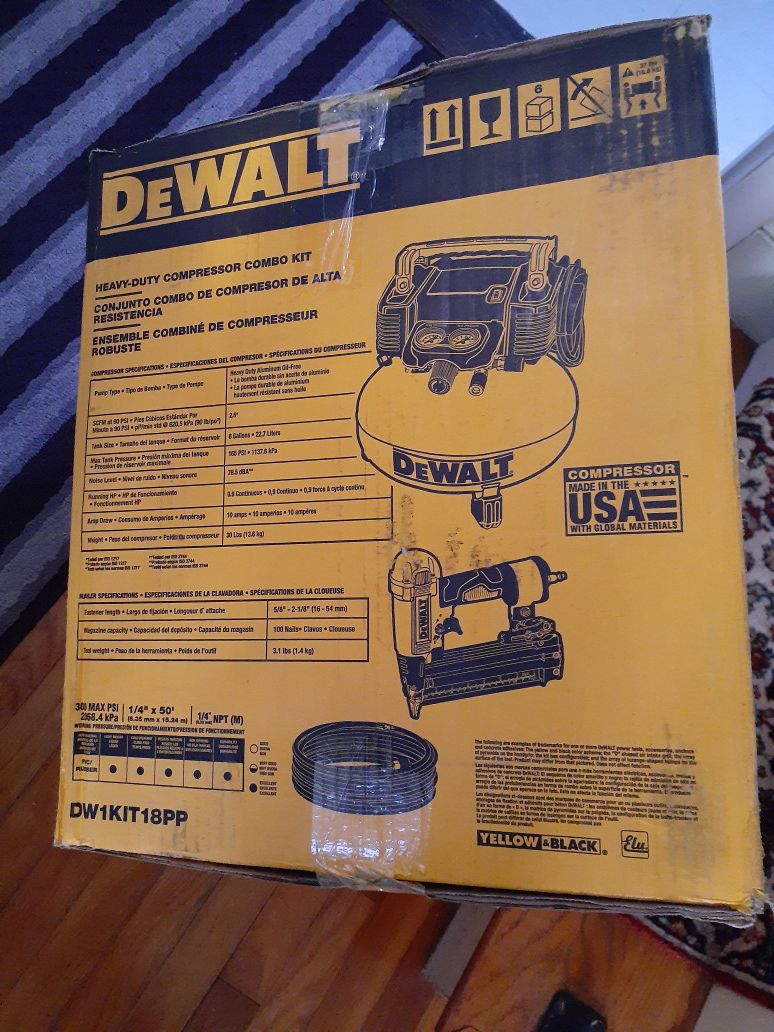 Dewalt heavy duty compressor combo kit brand new pick up only