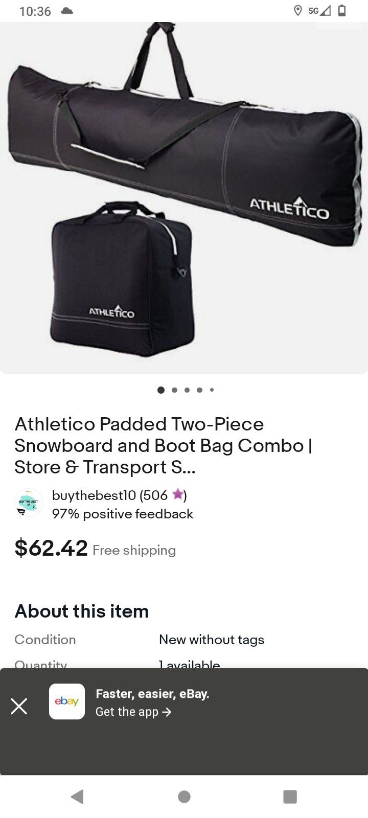 Snowboard And Snow Boot Bag Combo Two-piece