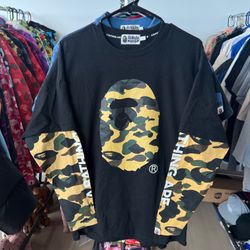 BAPE YELLOW CAMO LONG SLEEVE TEE