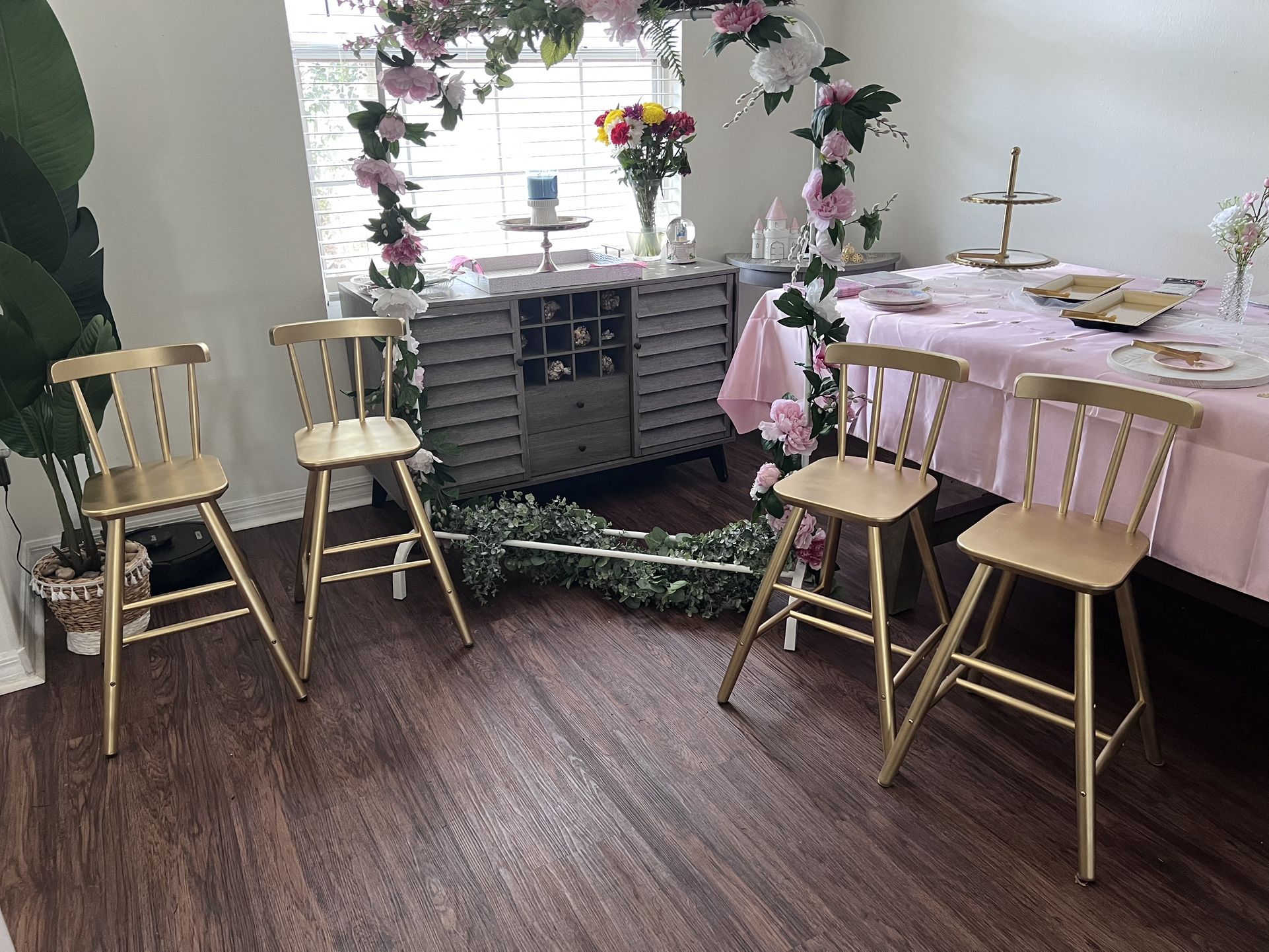 Gold Accent Chairs - Kids Art Table / Dining Chairs