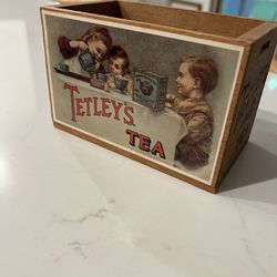 Vintage Wooden Tetley Tea Box