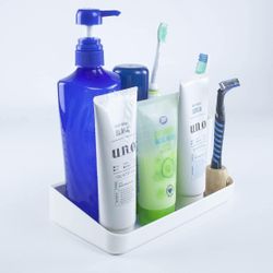 Shower Caddy Shelf Basket Wall Mounted Shower Organizer Bathroom Caddy for Toilet Kitchen Bathroom Adhesive No Drilling (White )