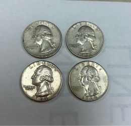 4 coins 1963 & 1964 United States Quarters 90% Silver