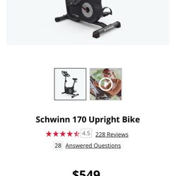 Schwinn 170 Upright Stationary Exercise Bike