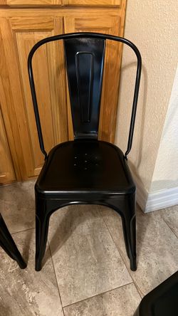 Black Metal Dining Chair 17 1/2 inches tall by 14 inches wide