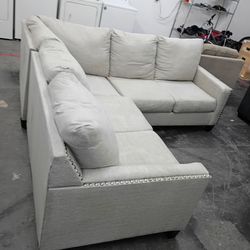 Light grey sectional couch