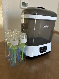 SIX Dr. Brown's Anti-Colic Glass Baby Bottles & Baby Bottle Sterilizer and Dryer