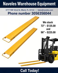 Forklift fork extensions