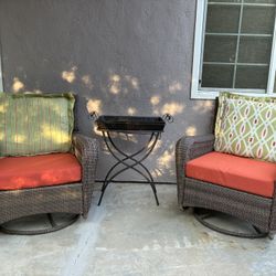 Patio chairs and table 
