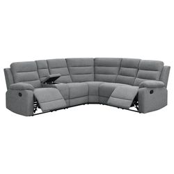 SECTIONAL RECLINERS GREY FABRIC 