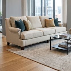 White Cream Couch  And Pink Velvet Cover 