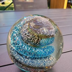 Glass Swirl Paper Weight/ Ball