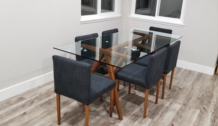 West Elm Glass Table