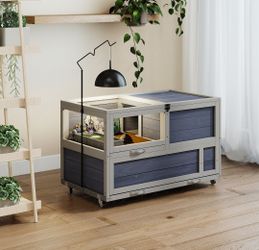 Wooden Reptile Tortoise Enclosure with Wheels