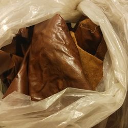Brown Leather Scraps 10 Lbs