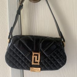 Versace Mini Grecca Goddess Quilted Should Bag