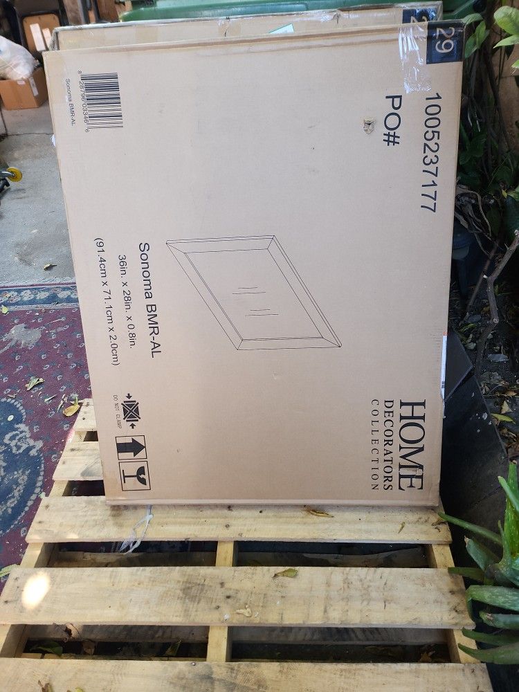 Sonora 28 In. W X 36 In H Rectangular Frame Wall Mount Bathroom Vanity Mirror In Almond Latte New Open Box $120